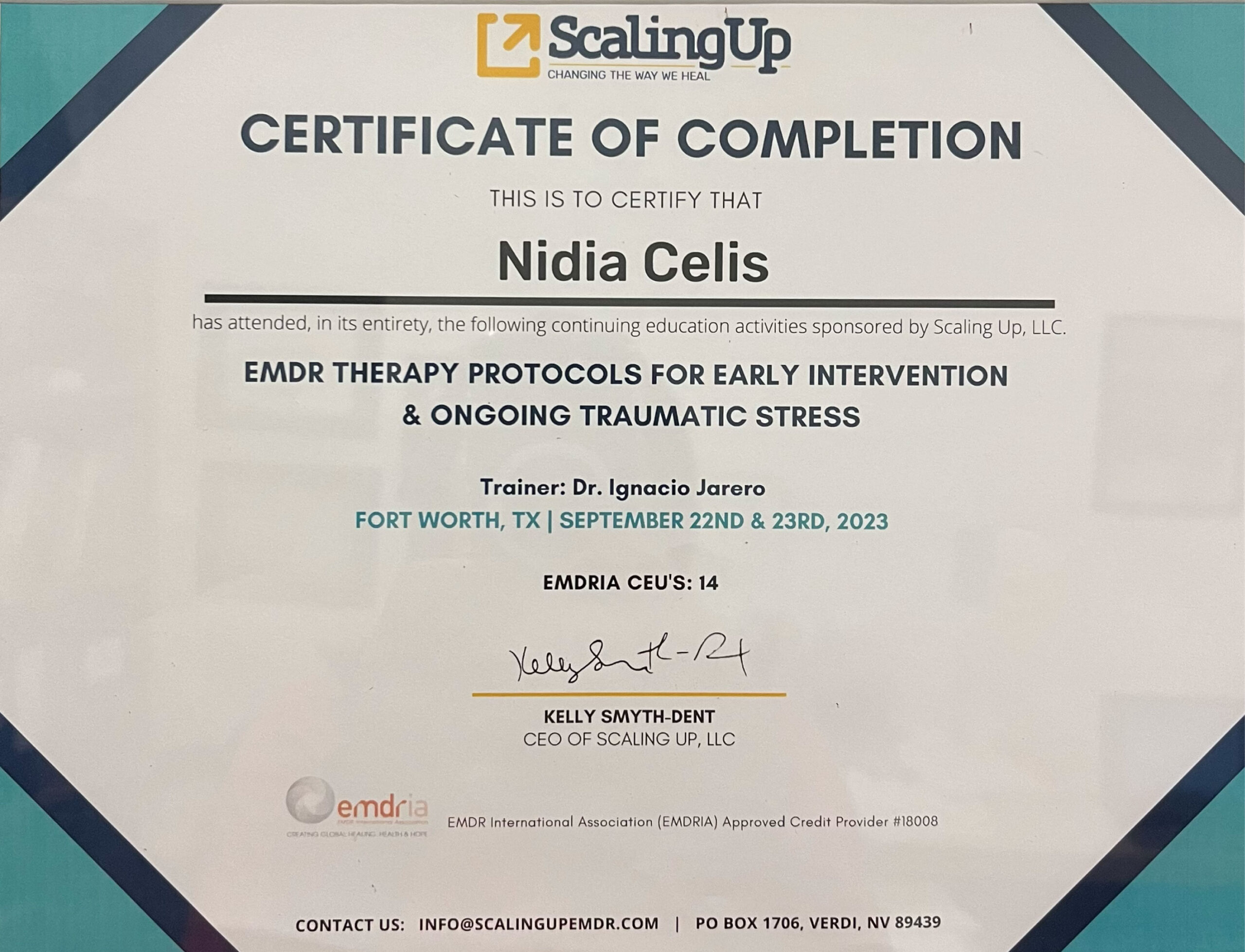 Certificate_EMDR therapy Protocols for early intervention & ongoing traumatic stress